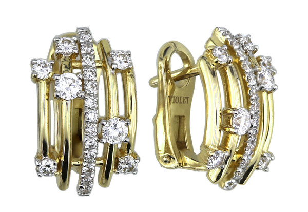 Серьги из лимонного золота c бриллиантами