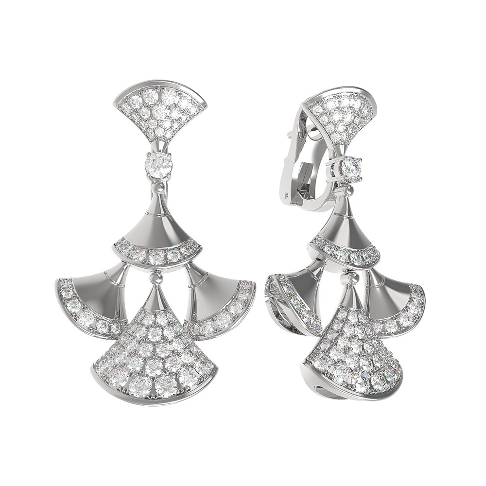 Серьги из белого золота c бриллиантами