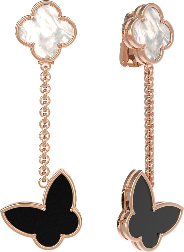 Серьги из золота c ониксом и перламутром