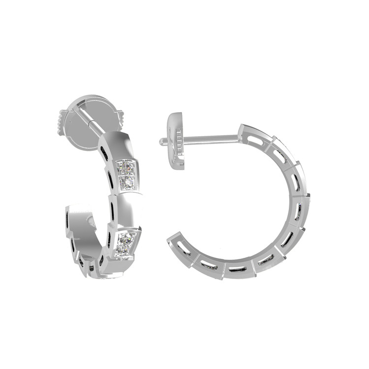 Серьги из белого золота c бриллиантами