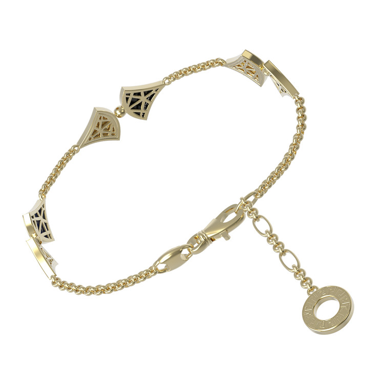 Браслет из лимонного золота c бриллиантами и лазуритом