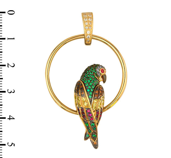 Подвеска из лимонного золота c фианитом