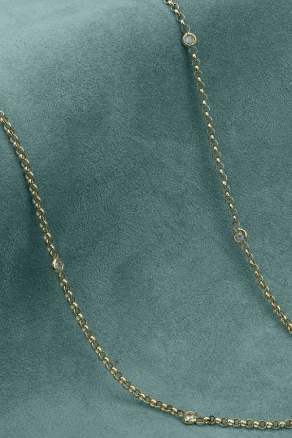 Цепь из лимонного золота c фианитом