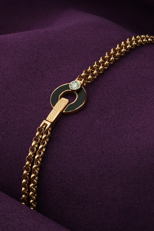 Браслет из золота c бриллиантами и ониксом