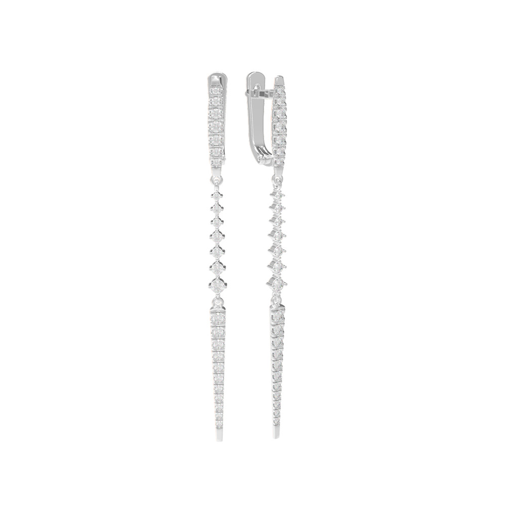 Серьги из белого золота c бриллиантами