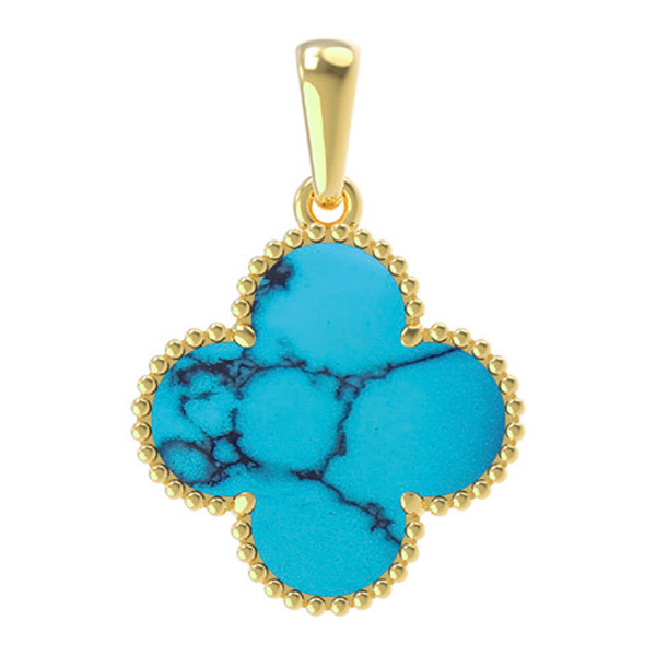 Подвеска из лимонного золота c бирюзой