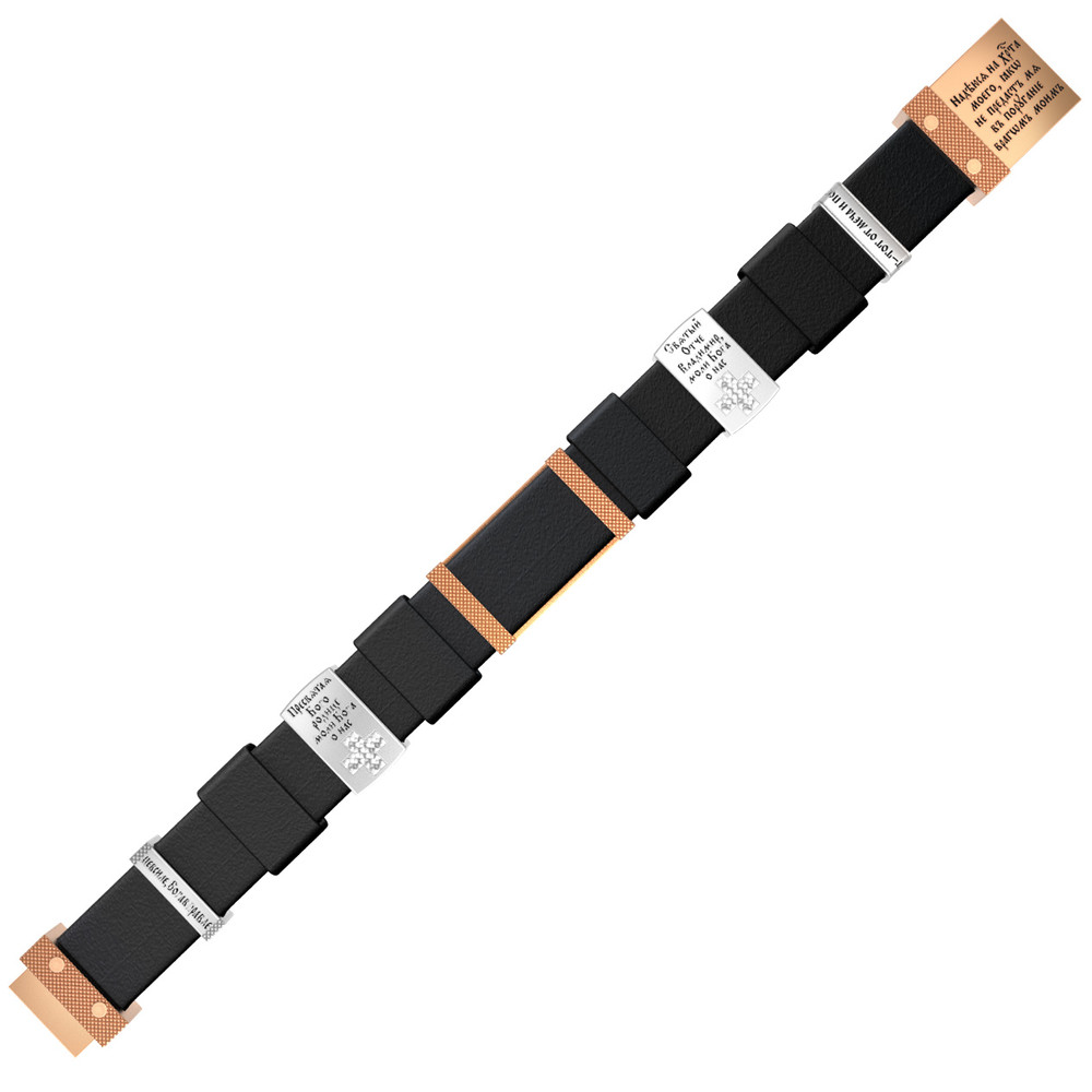 Браслет из золота c кожаным шнурком