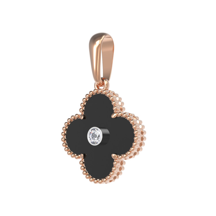 Подвеска из золота c бриллиантами и ониксом
