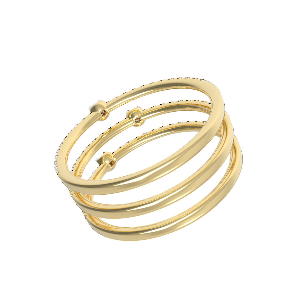 Кольцо из лимонного золота c бриллиантами