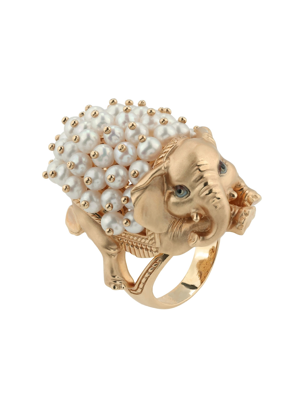 Кольцо из золота c эмалью и жемчугом