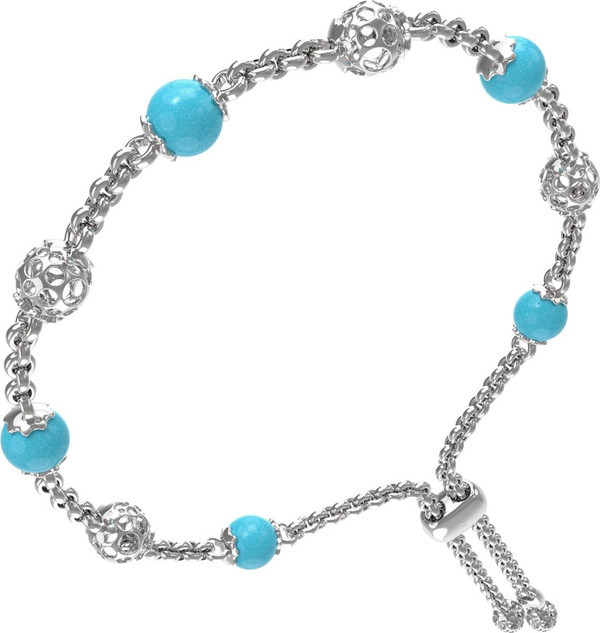 Браслет из белого золота c бирюзой