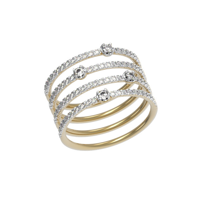 Кольцо из лимонного золота c бриллиантами