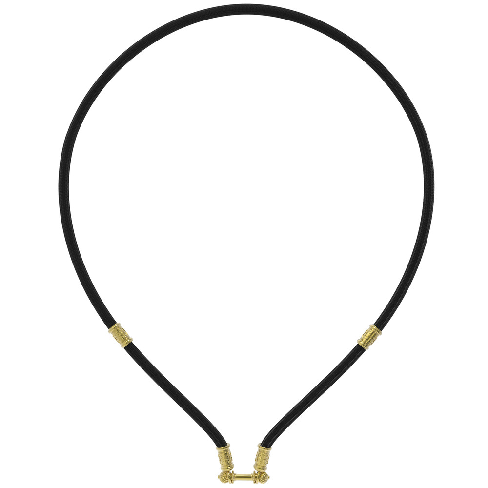 Шнурок шёлковый из лимонного золота c шёлковым шнурком