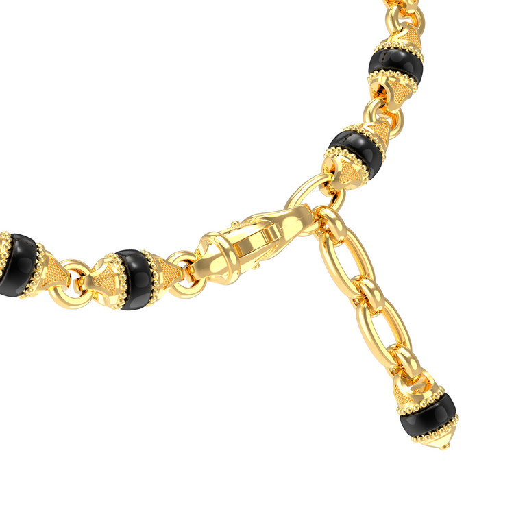 Браслет из лимонного золота c ониксом