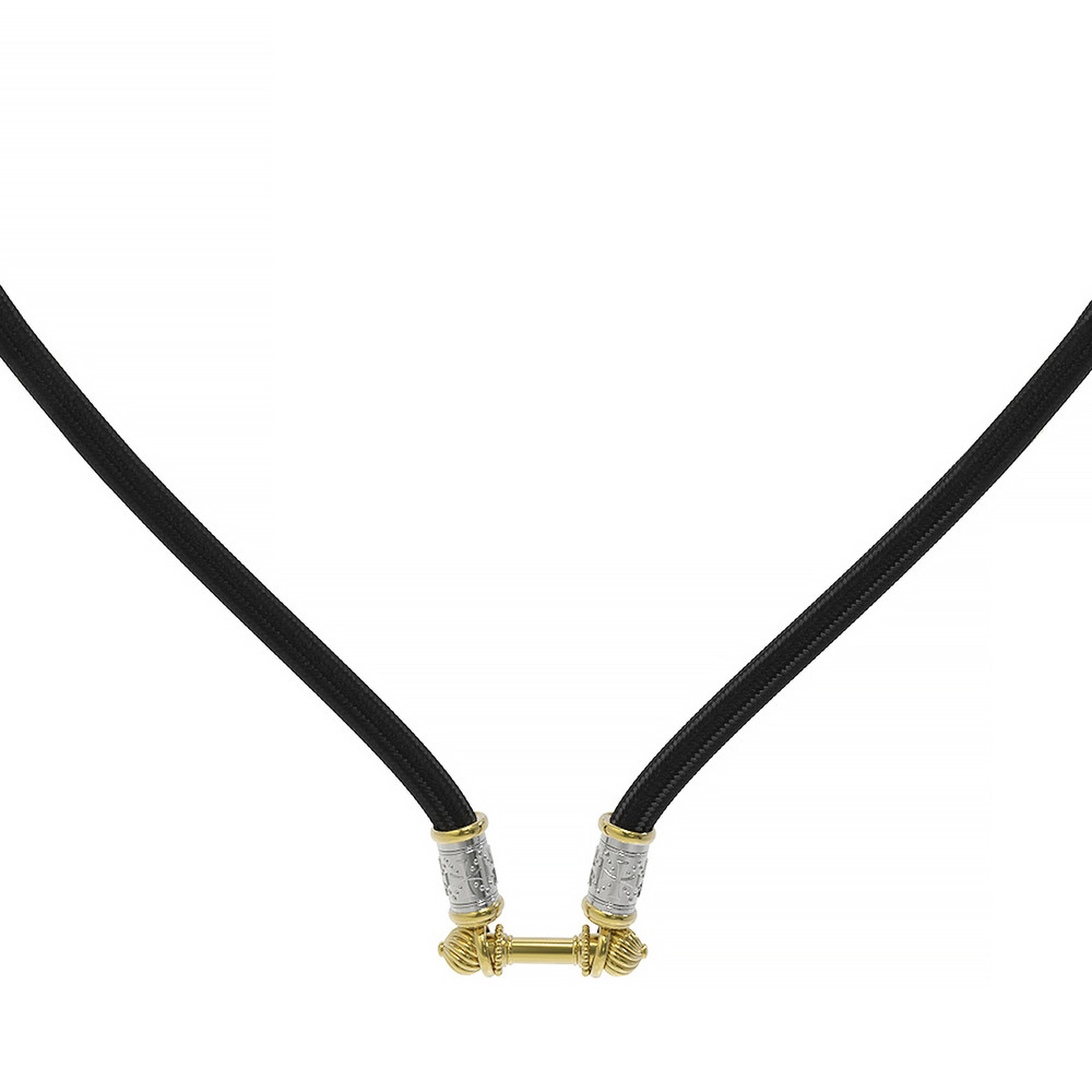 Шнурок шёлковый из лимонного золота c шёлковым шнурком