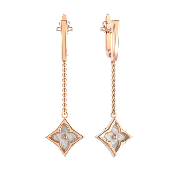 Серьги из золота c перламутром