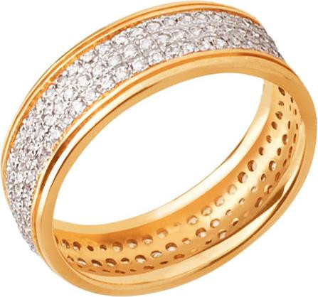 Кольцо из лимонного золота c фианитом