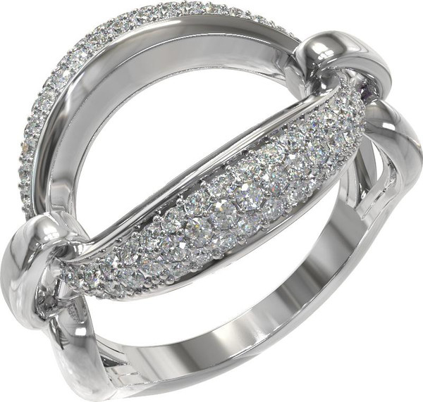 Кольцо из белого золота c бриллиантами