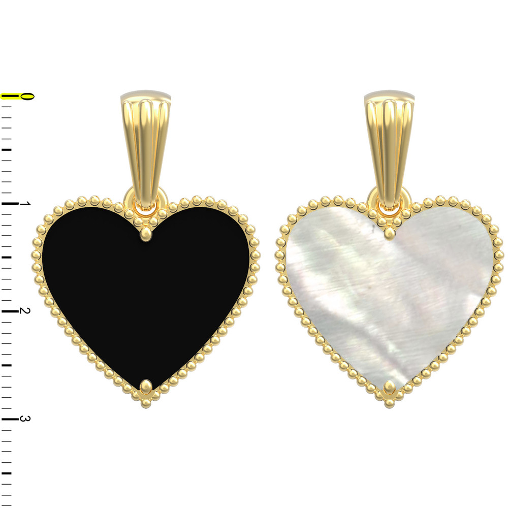 Подвеска из лимонного золота c ониксом и перламутром