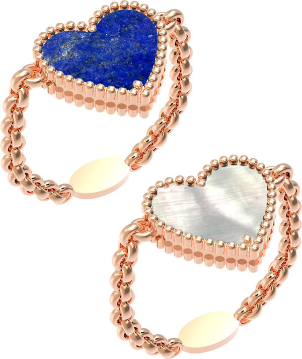 Кольцо из золота c лазуритом и перламутром