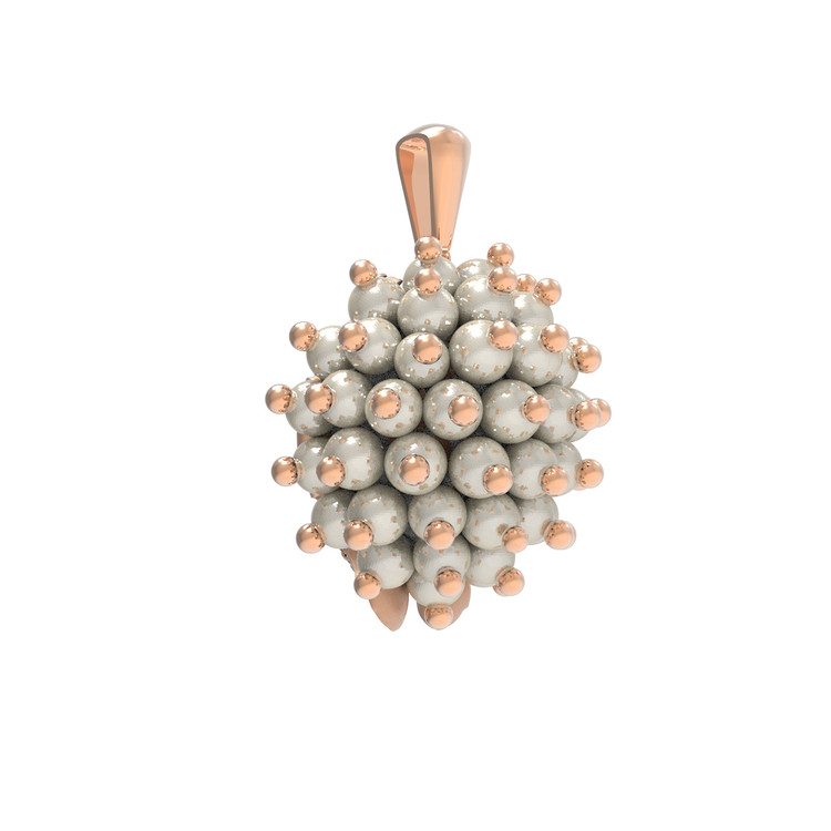 Подвеска из золота c эмаль и жемчугом