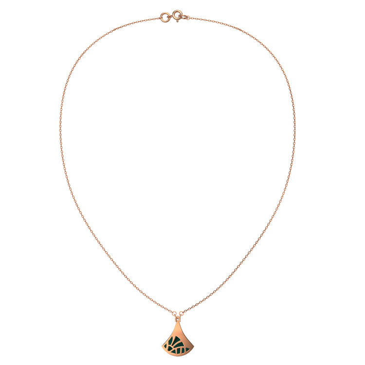 Колье из золота c бриллиантами и малахитом