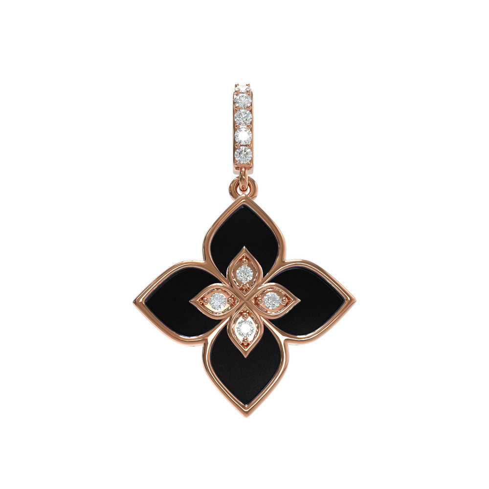 Подвеска из золота c бриллиантами и ониксом
