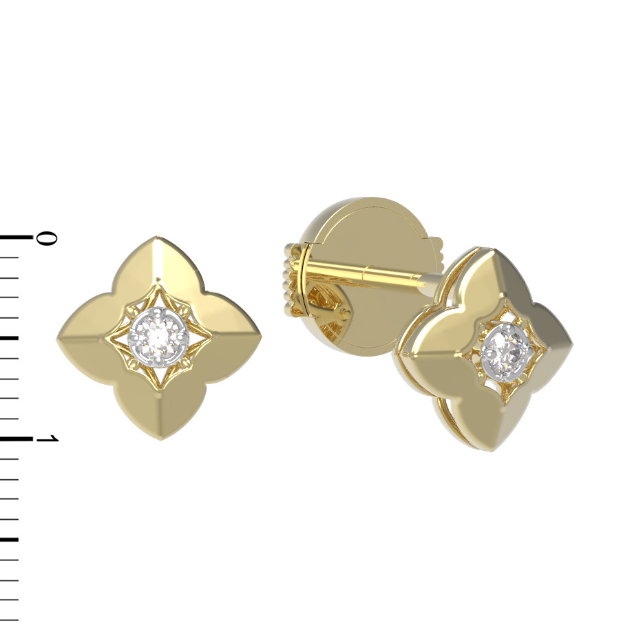 Серьги из лимонного золота c бриллиантами