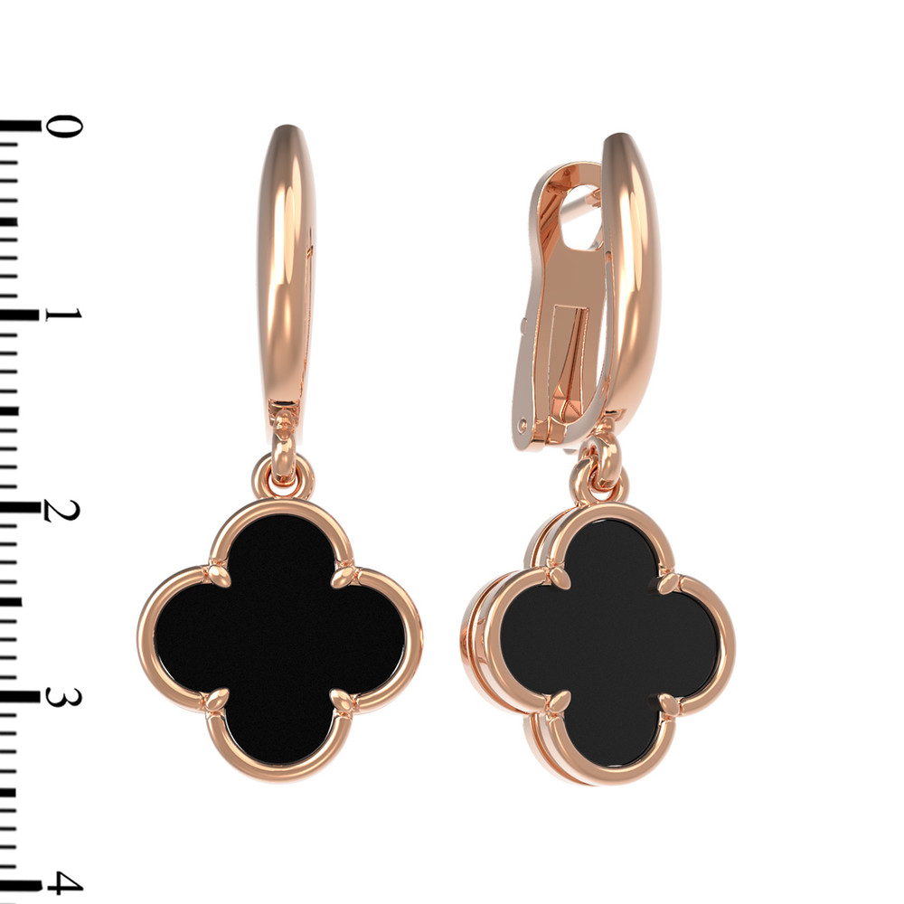 Серьги из золота c ониксом