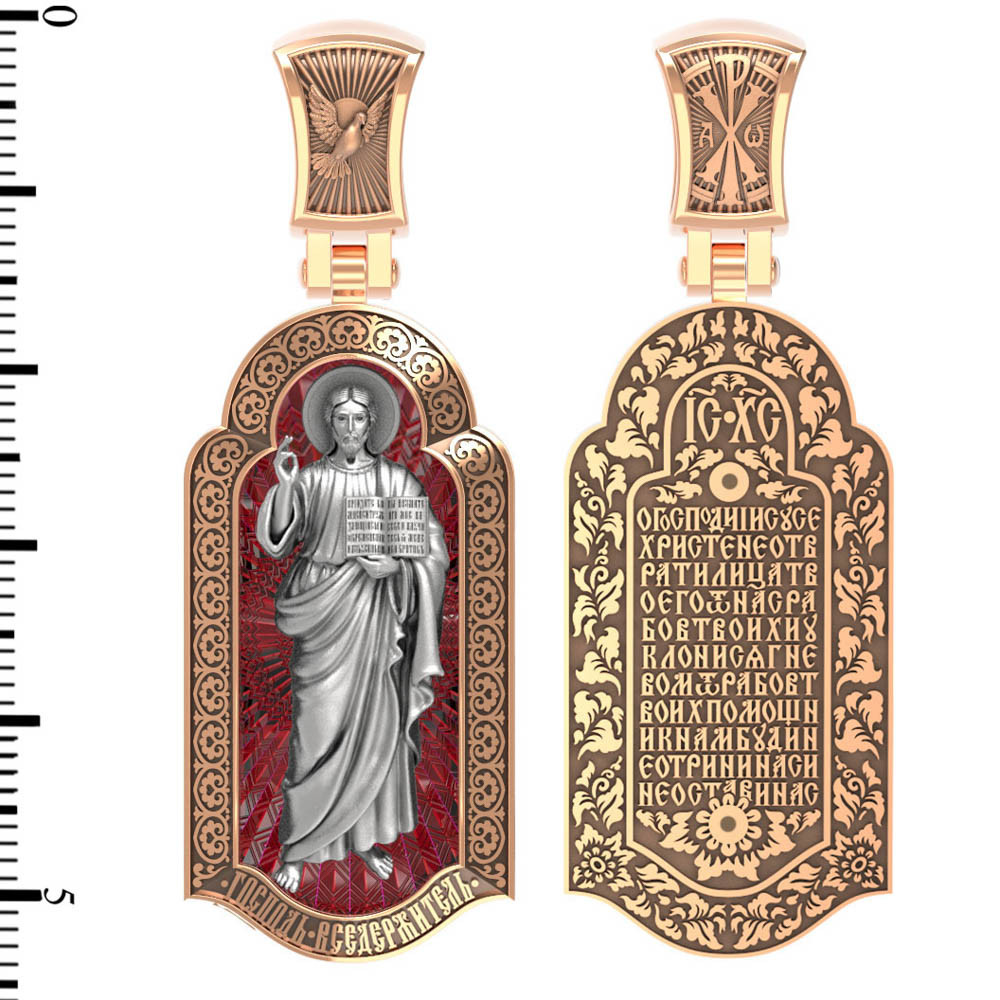 Образок из золота c эмаль