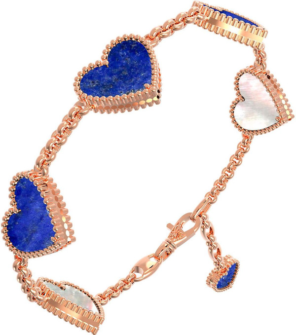 Браслет из золота c лазуритом и перламутром