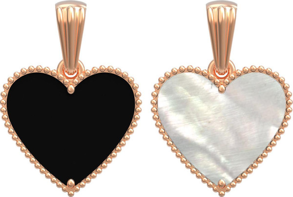 Подвеска из золота c ониксом и перламутром