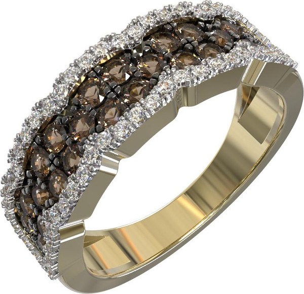 Кольцо из лимонного золота c бриллиантами