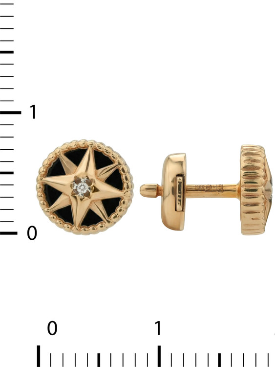 Серьги из золота c бриллиантами и ониксом