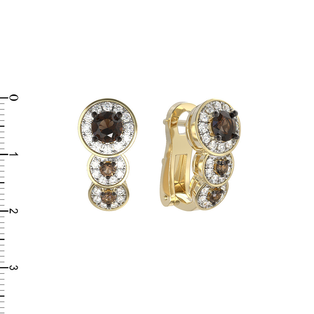 Серьги из лимонного золота c бриллиантами