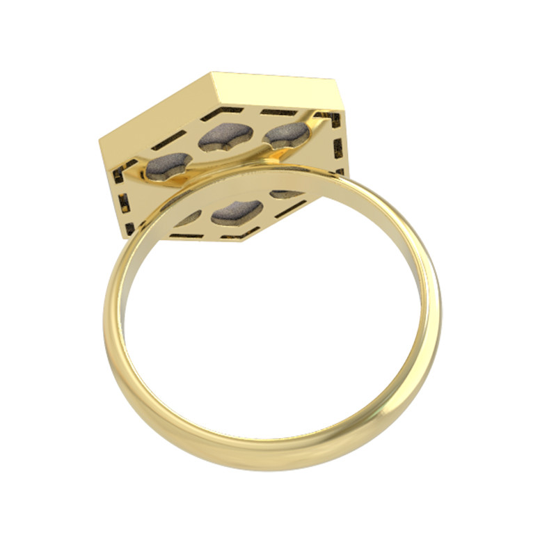 Кольцо из лимонного золота c перламутром