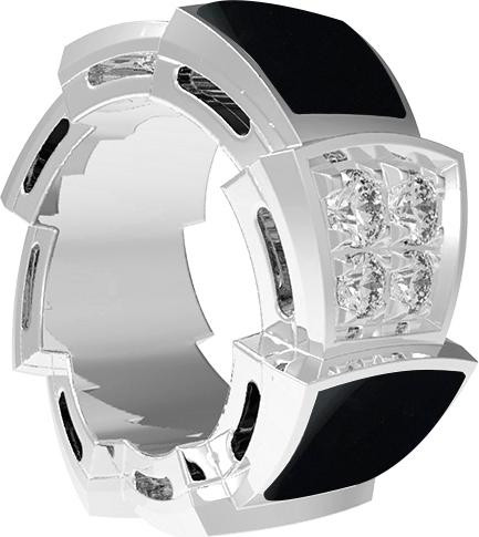 Подвеска из белого золота c бриллиантами и ониксом