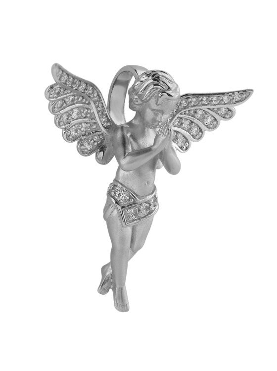 Подвеска из белого золота c фианитом