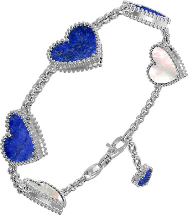 Браслет из белого золота c лазуритом и перламутром