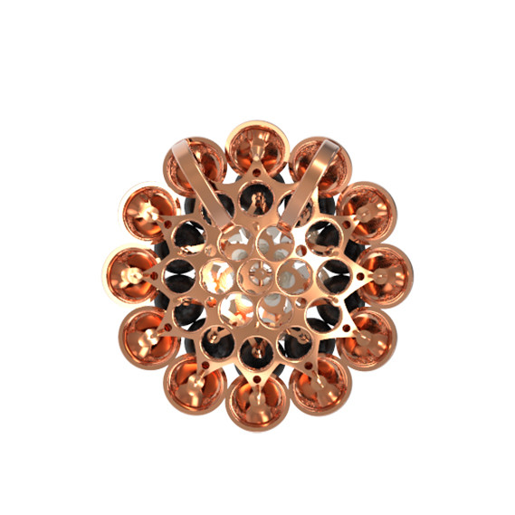 Подвеска из золота c ониксом и перламутром