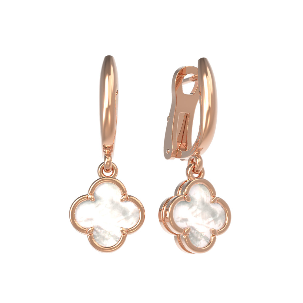 Серьги из золота c перламутром