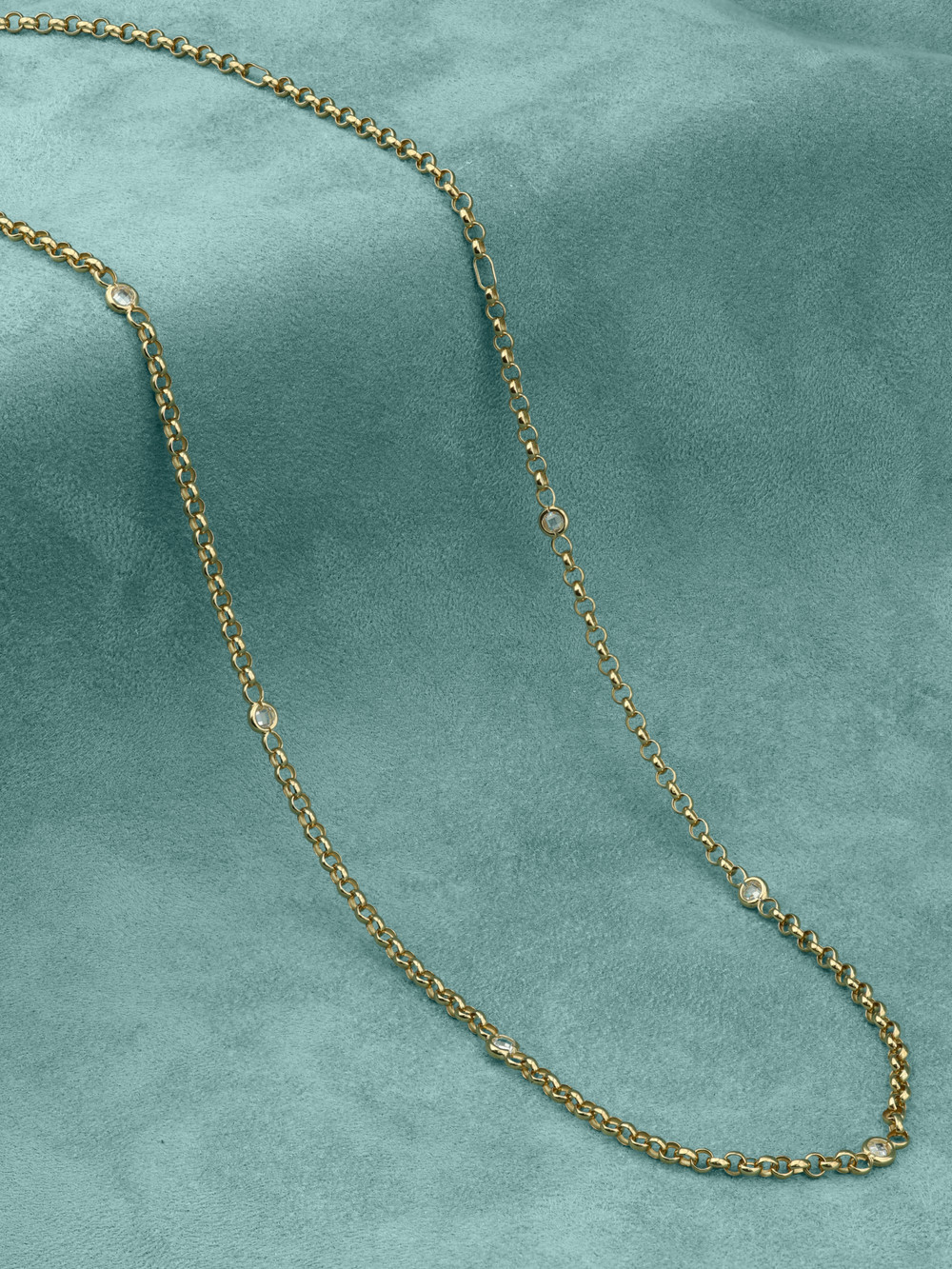 Цепь из лимонного золота c фианитом