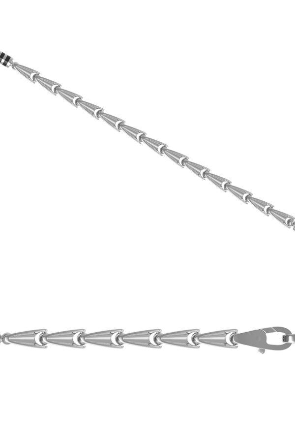 Цепь из белого золота c эмалью