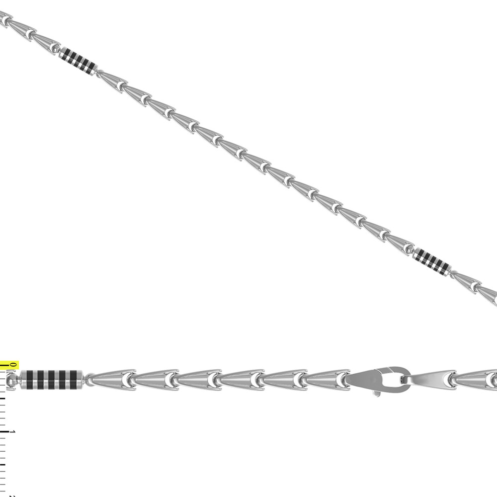 Цепь из белого золота c эмаль