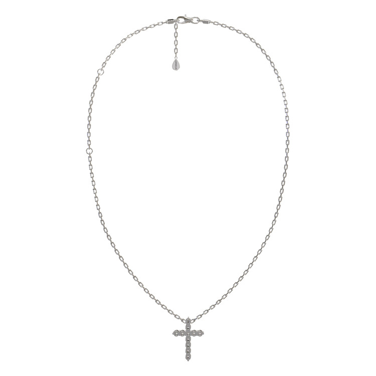 Крест из белого золота c бриллиантами