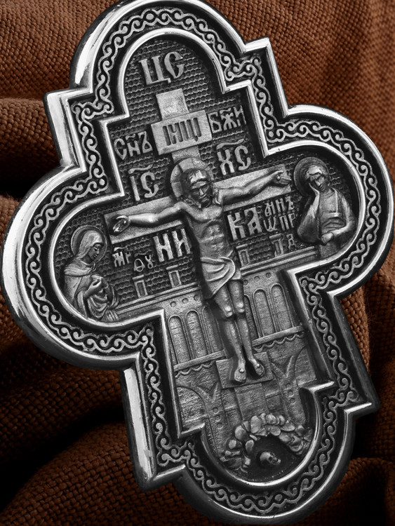 Крест из белого золота