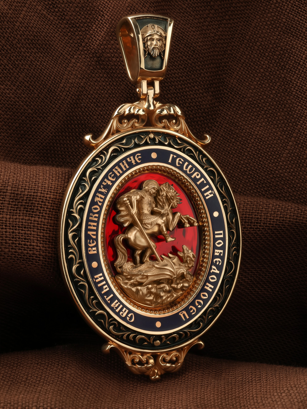 Образок из золота c эмаль