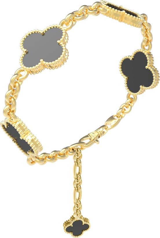 Браслет из лимонного золота c ониксом