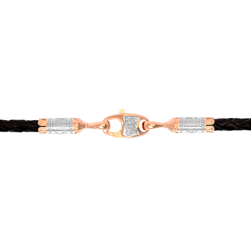 Шнурок кожаный из золота c кожаным шнурком