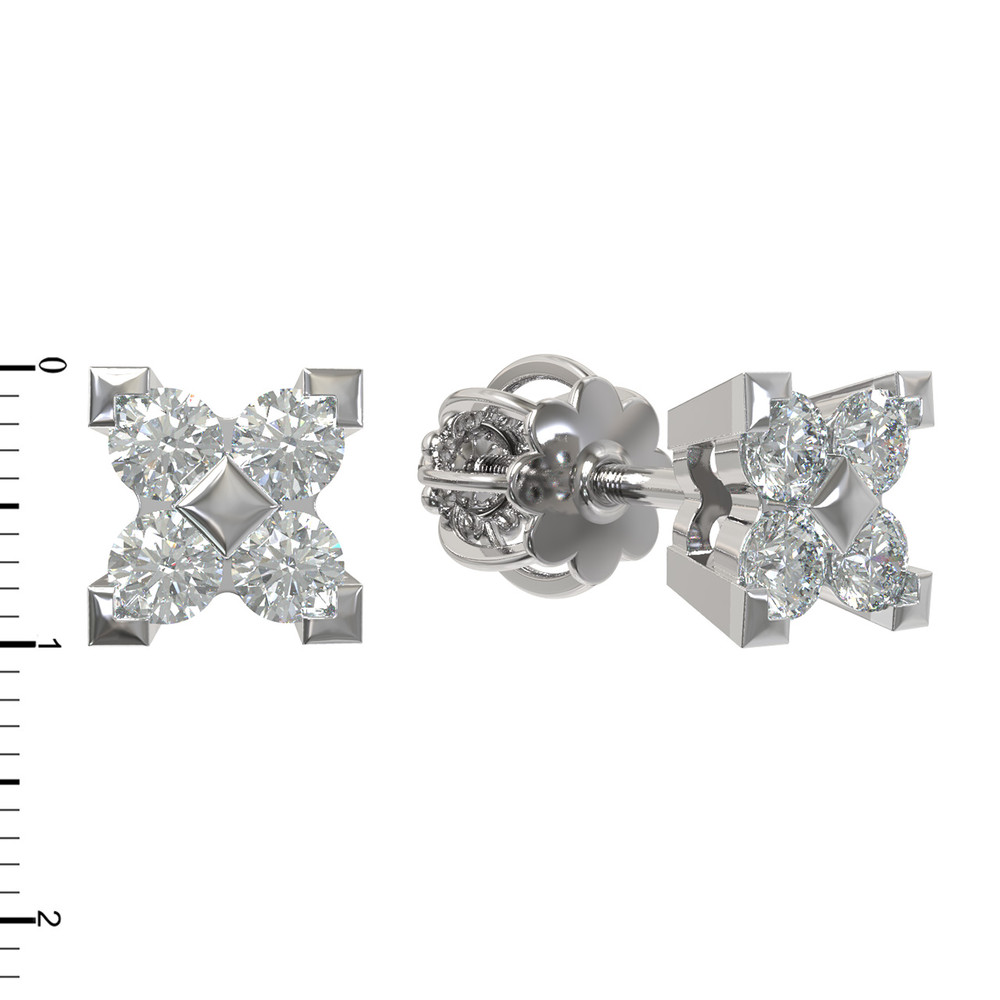 Серьги из белого золота c бриллиантами